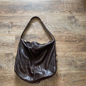 Banana Republic Brown Cow Leather Hobo Bag
